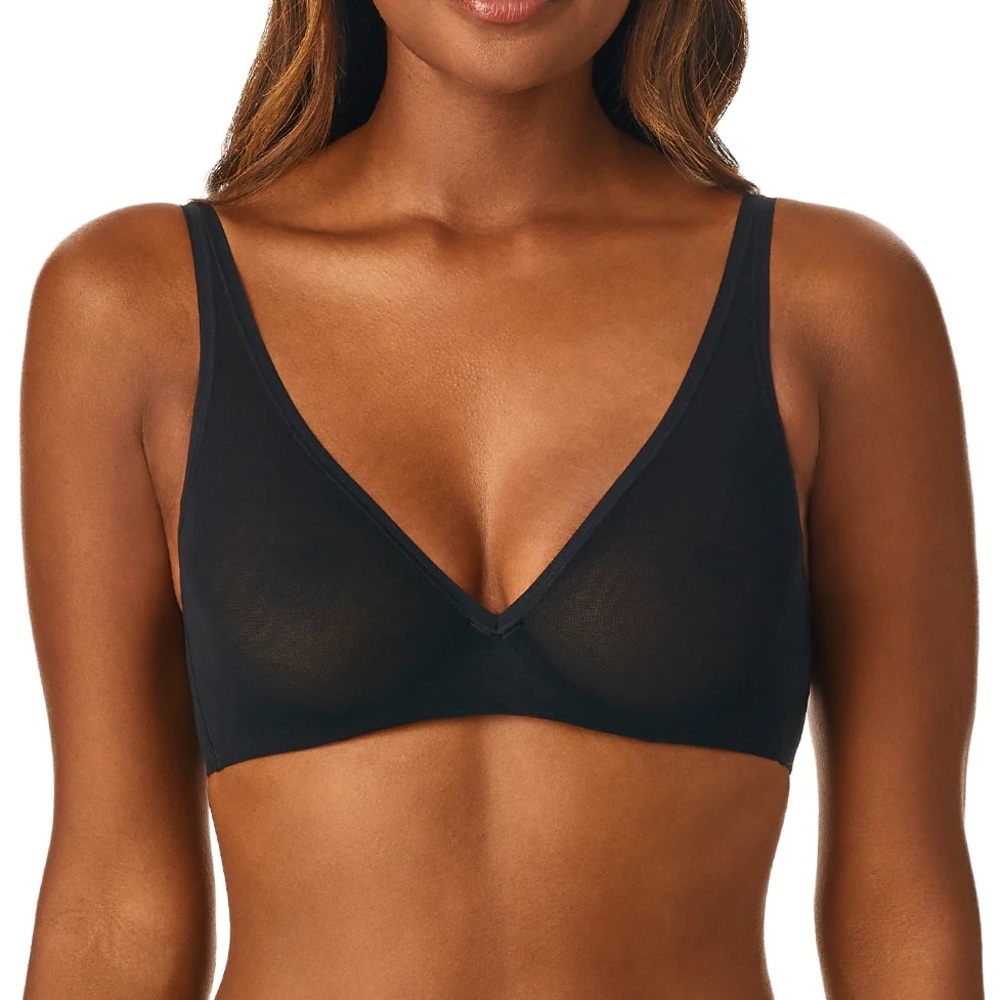 OnGossamer Gossamer Mesh Unlined Underwire in sheer black, size 34D